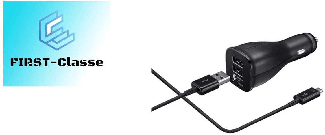 سامسونج شاحن سيارة ثنائي تايب سي شحن سريع , اسود