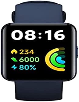 شاومي ريدمي Lite 2 Smartwatch (شاشة لمس TFTLCD 1.55 بوصة ، قياس / مراقبة معدل ضربات القلب ودورة النوم ، GPS ، مقياس الضغط الجوي ومقياس الارتفاع TM ، عمر بطارية 10 أيام) , اللون ازرق.
