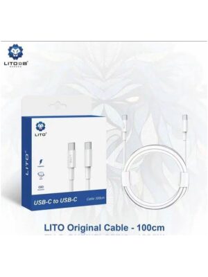 كابل شحن فائق السرعة,من LITO , بطرفي توصيل من النوع التايب سي,كابل 1 متر