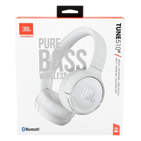JBL سماعة رأس لاسلكية فوق الاذن بصوت جهوري نقي من تون 510BT، لون ابيض - HEADPHONE BLUETOOTH JBL TUNE 510 WHITE - الصورة 6