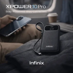 شاحن متنقل إنفينيكس إكس باور 10 برو، سعة 10000 مللي أمبير، لون أسود - POWERBANK INFINIX XPOWER 10PRO 10000MAH BLACK