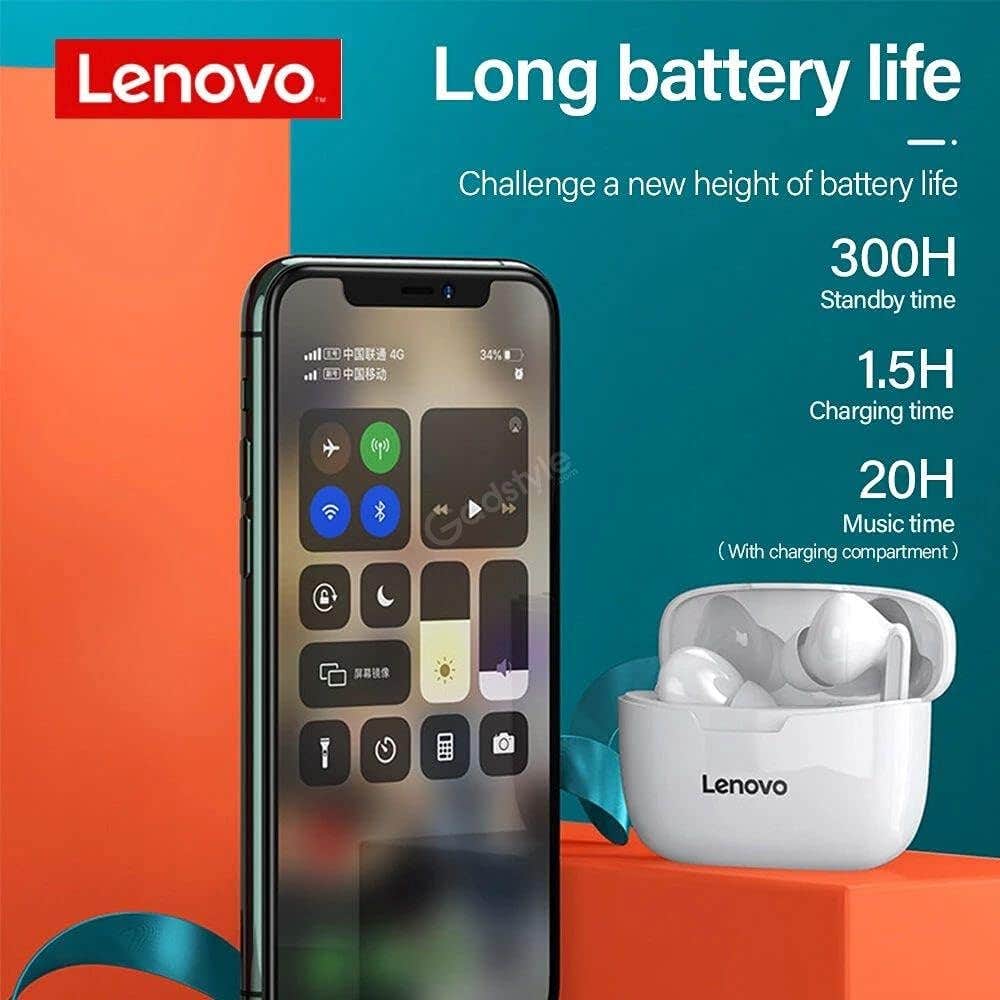 AIRPODS LENOVO XT90 WHITE - سماعات أيربودز لينوفو XT90 أبيض - الصورة 3