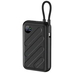 بنك طاقة ريتشي 22.5 واط، سلسلة كروز، أسود، 10000 مللي أمبير، P19 - POWER BANK RECCI 22.5W CRUISE SERIES BLACK 10000MAH P19
