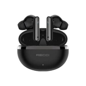 AIRPODS RECCI HIFI AUDIO BLACK ANC W88 - سماعات أيربودز ريكي هاي فاي أوديو سوداء مع خاصية إلغاء الضوضاء النشط W88