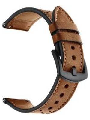STRAP GREEN 49MM 46MM 45MM/22MM LEATTHER BROWN - حزام أخضر 49 مم 46 مم 45 مم / 22 مم جلد بني