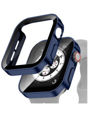 WATCH SCRN+GLASS CASE BLUE/45MM - ساعة شاشة + علبة زجاجية أزرق / 45 مم