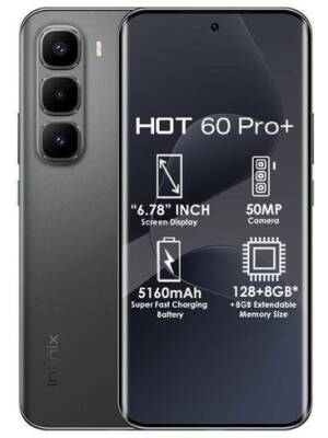 INFINIX HOT60PRO+ 256G/8RAM BLACK - ضمان محلي
